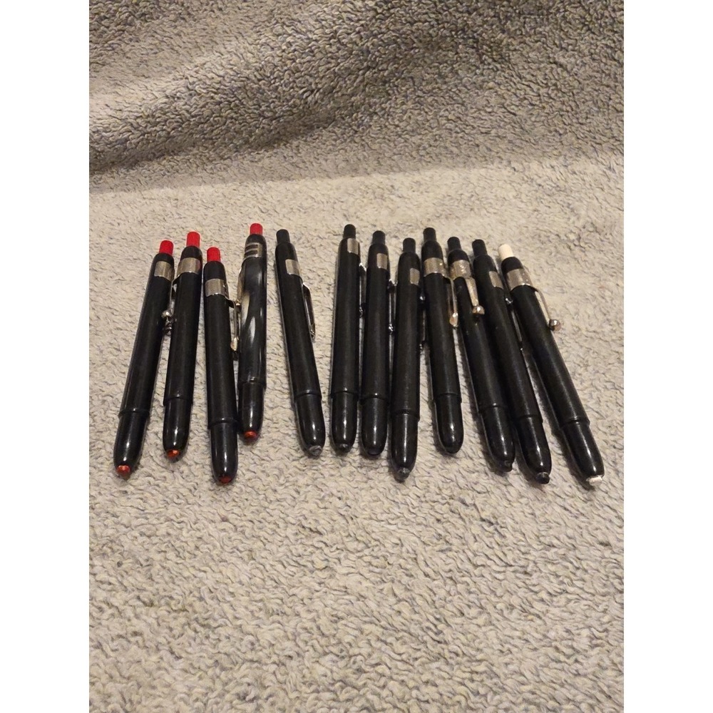 12 VTG Grease Marker Pencil Mixed Lot Listo‎ Red Black And White Lead
